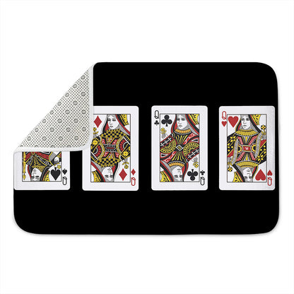 Four Queens Playing Cards Print Indoor Door Mat