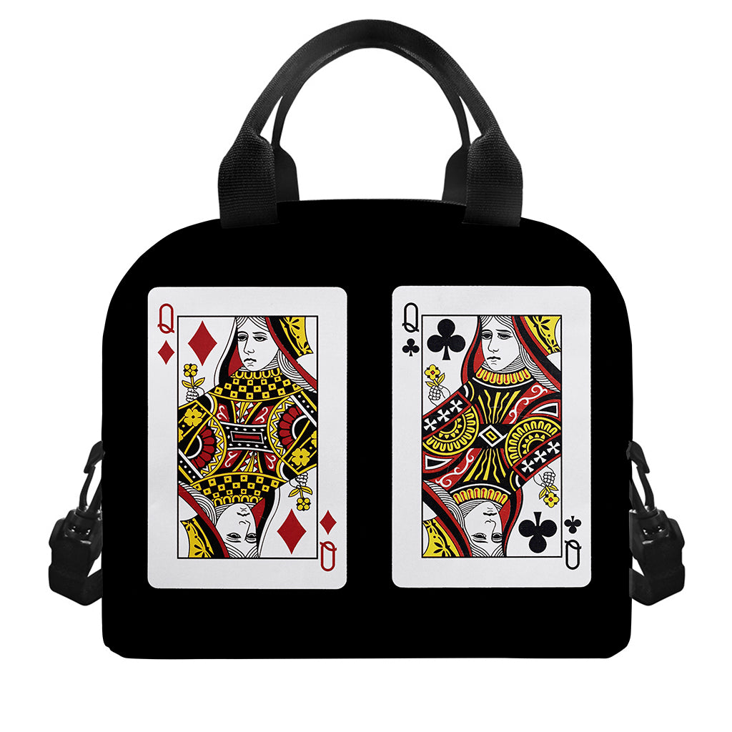 Four Queens Playing Cards Print Insulated Lunch Bag