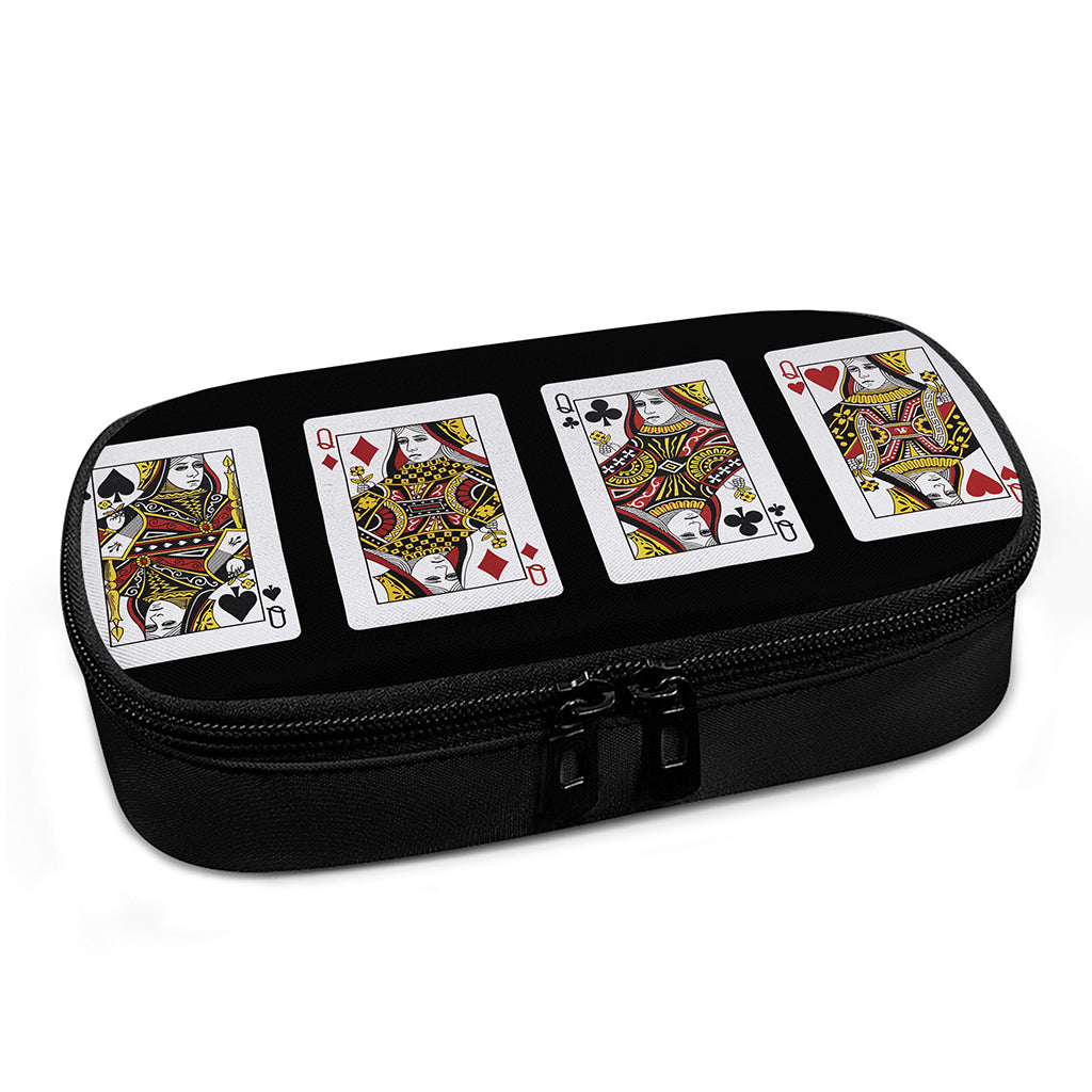 Four Queens Playing Cards Print Insulin Cooler Travel Case