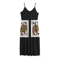 Four Queens Playing Cards Print Jersey Midi Cami Dress