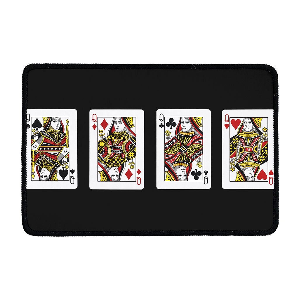 Four Queens Playing Cards Print Kitchen Mat