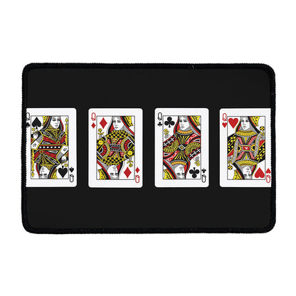 Four Queens Playing Cards Print Kitchen Mat