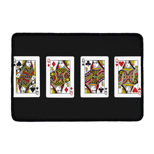 Four Queens Playing Cards Print Kitchen Mat
