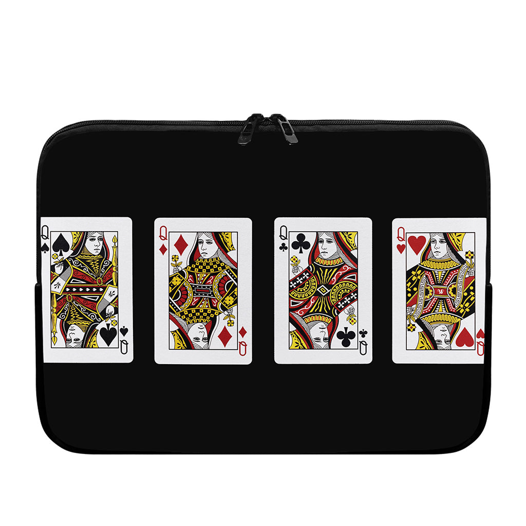 Four Queens Playing Cards Print Laptop Sleeve
