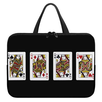 Four Queens Playing Cards Print Laptop Sleeve With Handle