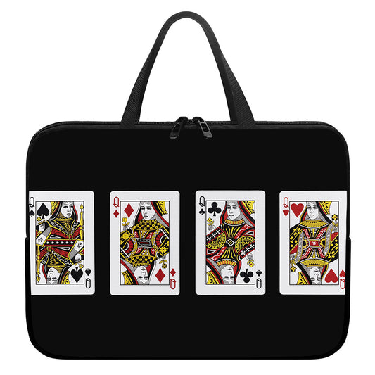 Four Queens Playing Cards Print Laptop Sleeve With Handle