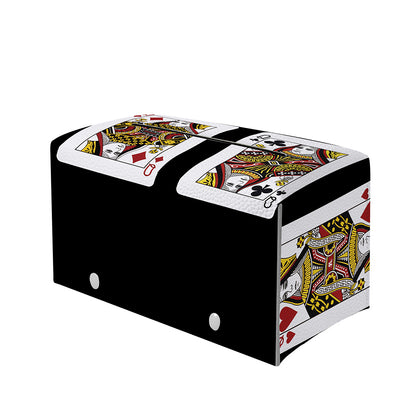 Four Queens Playing Cards Print Leather Tissue Box Cover