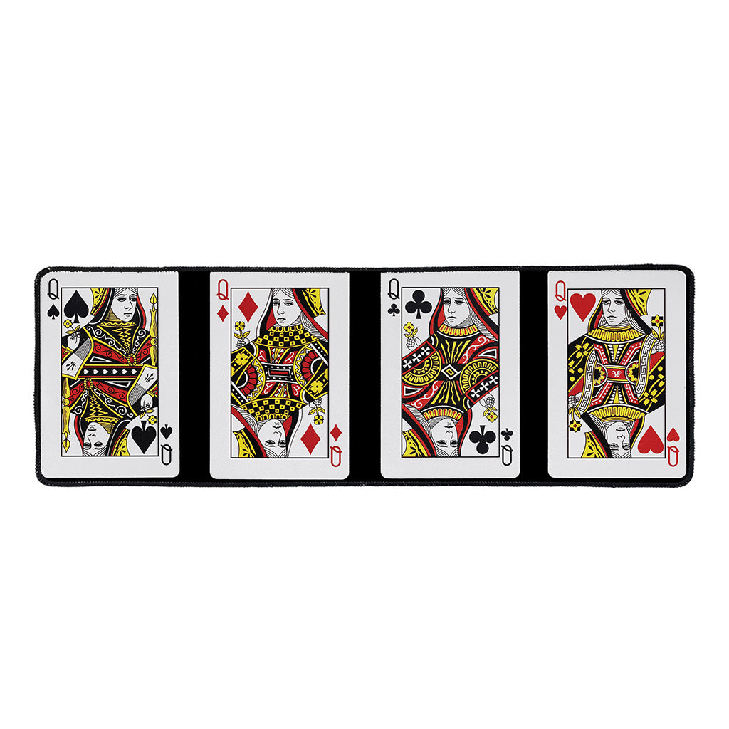 Four Queens Playing Cards Print Long Kitchen Mat