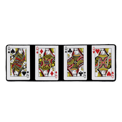 Four Queens Playing Cards Print Long Kitchen Mat