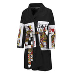 Four Queens Playing Cards Print Men's Bathrobe