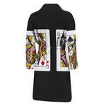 Four Queens Playing Cards Print Men's Bathrobe