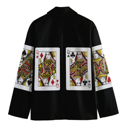 Four Queens Playing Cards Print Men's Blazer