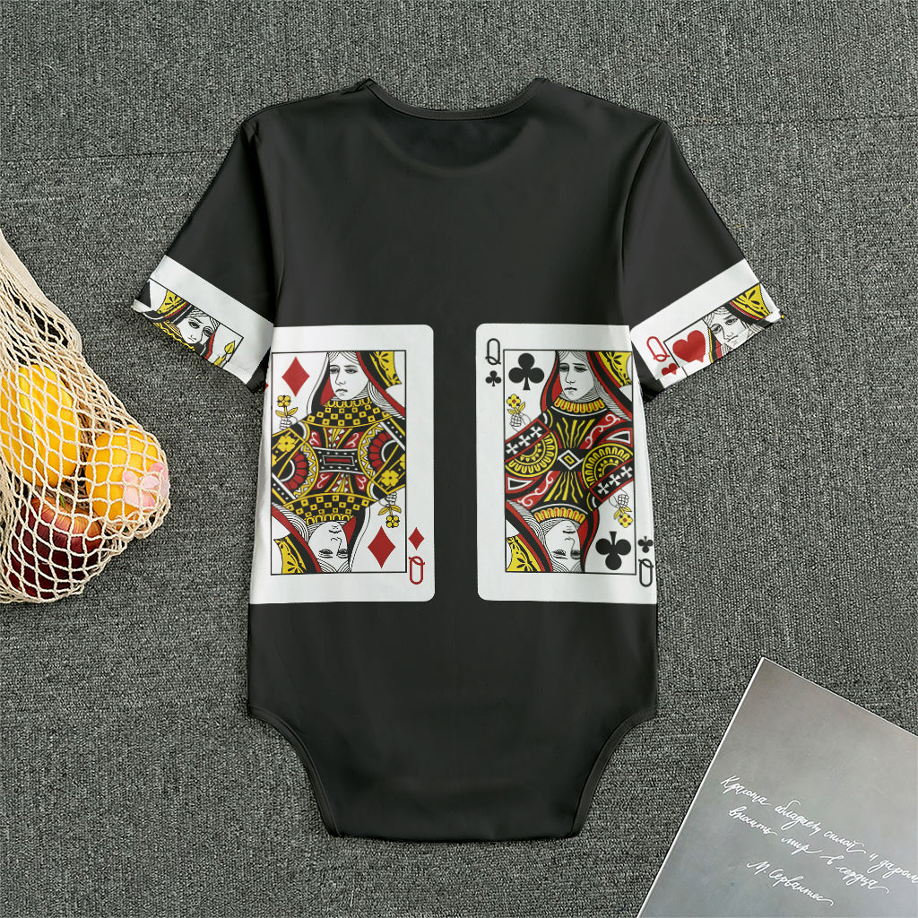 Four Queens Playing Cards Print Men's Bodysuit