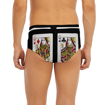 Four Queens Playing Cards Print Men's Briefs