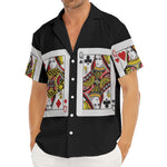 Four Queens Playing Cards Print Men's Deep V-Neck Shirt