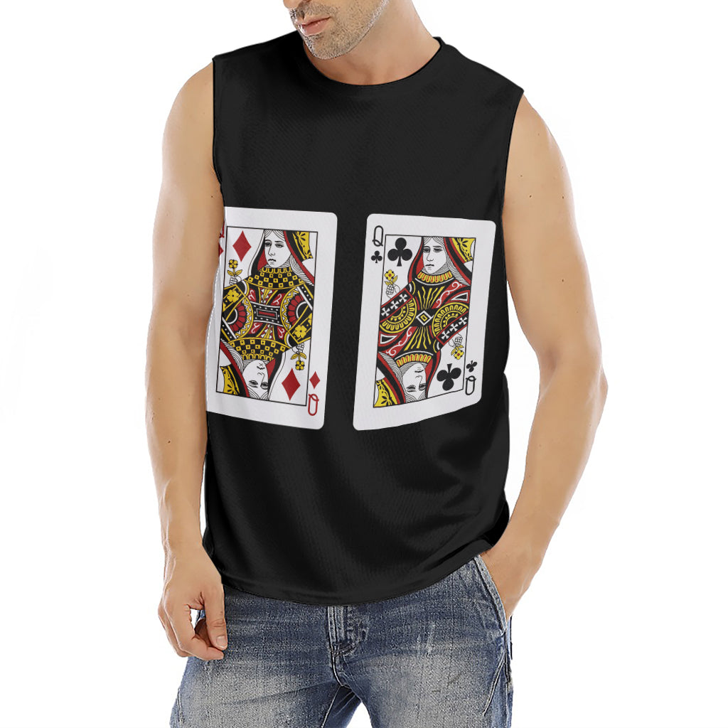 Four Queens Playing Cards Print Men's Fitness Tank Top