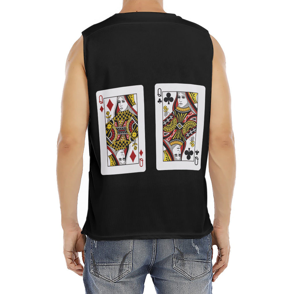 Four Queens Playing Cards Print Men's Fitness Tank Top