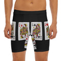 Four Queens Playing Cards Print Men's Long Boxer Briefs