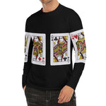 Four Queens Playing Cards Print Men's Long Sleeve Rash Guard