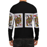 Four Queens Playing Cards Print Men's Long Sleeve Rash Guard