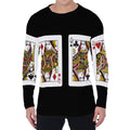 Four Queens Playing Cards Print Men's Long Sleeve T-Shirt