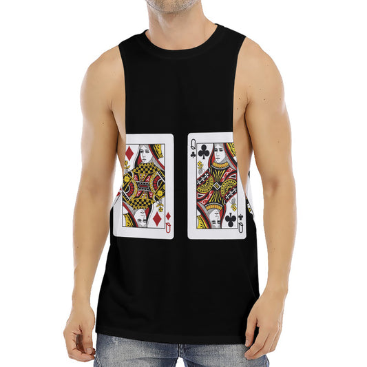 Four Queens Playing Cards Print Men's Muscle Tank Top