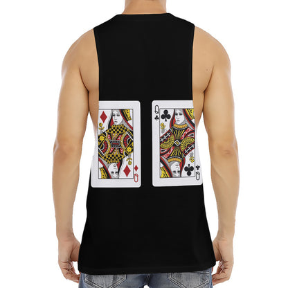 Four Queens Playing Cards Print Men's Muscle Tank Top