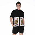 Four Queens Playing Cards Print Men's Romper