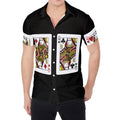 Four Queens Playing Cards Print Men's Shirt