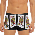 Four Queens Playing Cards Print Men's Short Boxer Briefs
