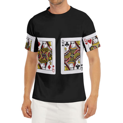 Four Queens Playing Cards Print Men's Short Sleeve Rash Guard