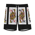 Four Queens Playing Cards Print Men's Sports Shorts
