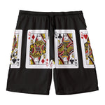 Four Queens Playing Cards Print Men's Swim Trunks