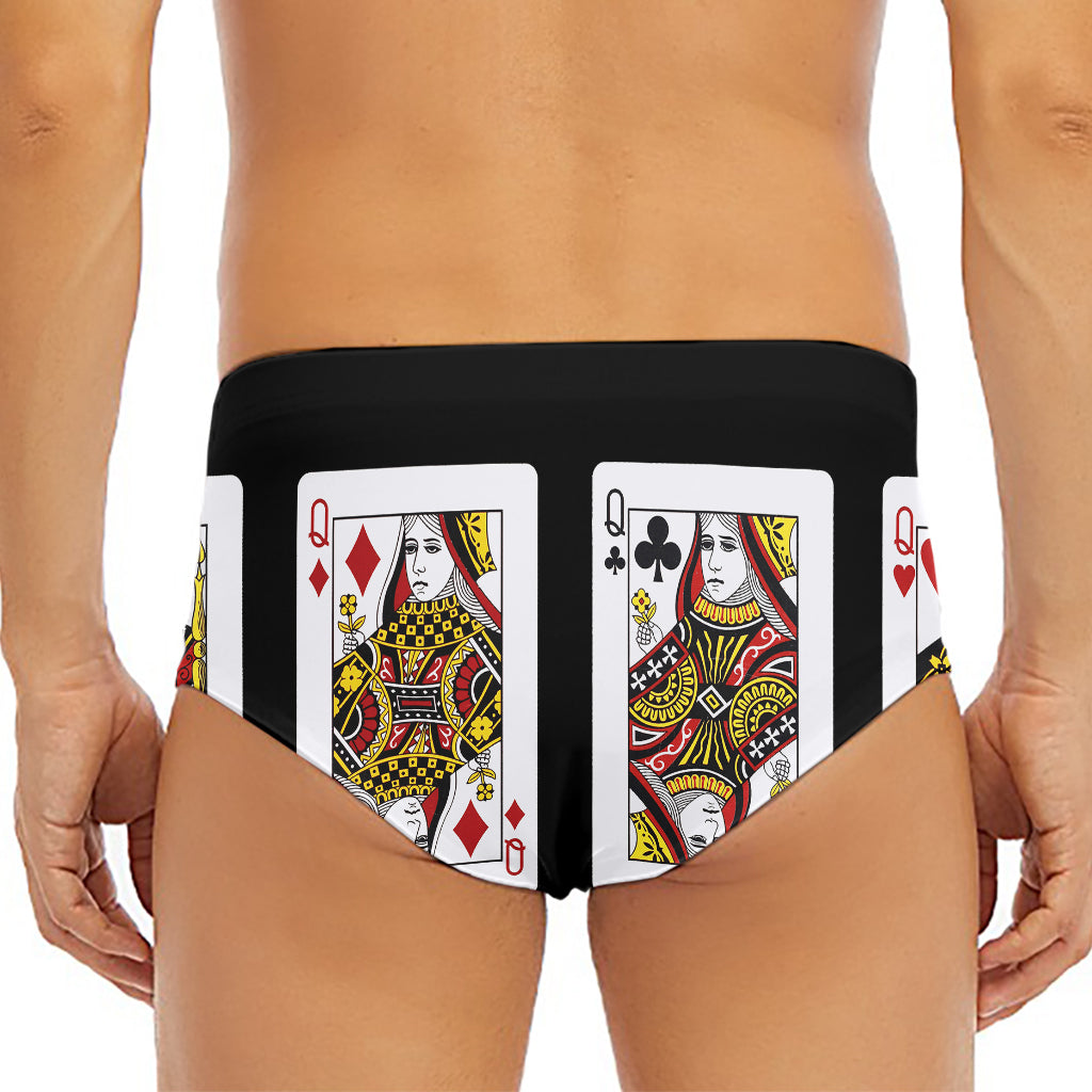 Four Queens Playing Cards Print Men's Triangle Swim Briefs
