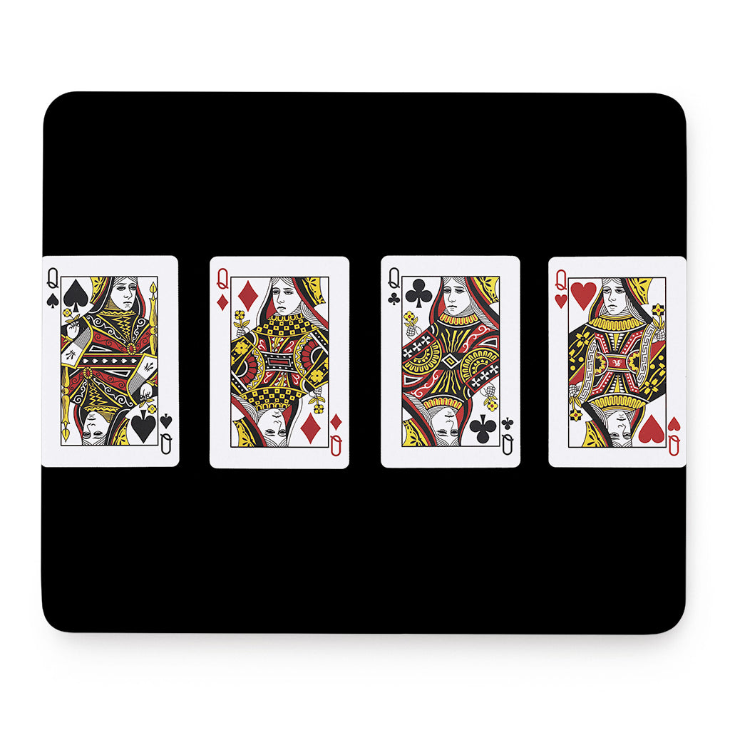 Four Queens Playing Cards Print Mouse Pad