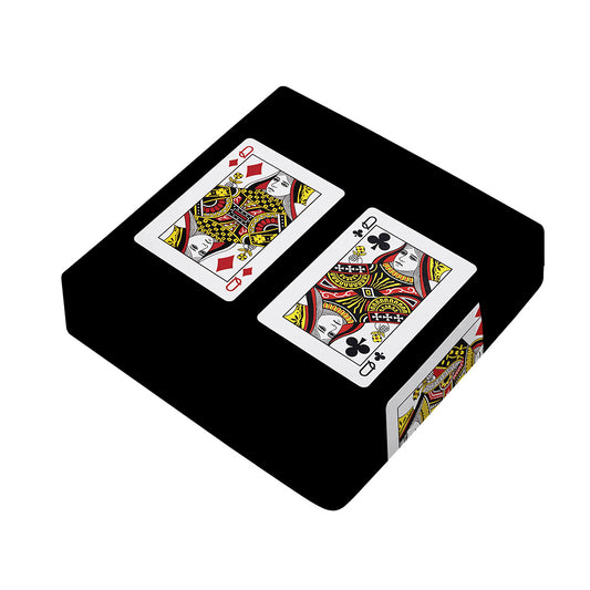 Four Queens Playing Cards Print Outdoor Seat Cushion Cover