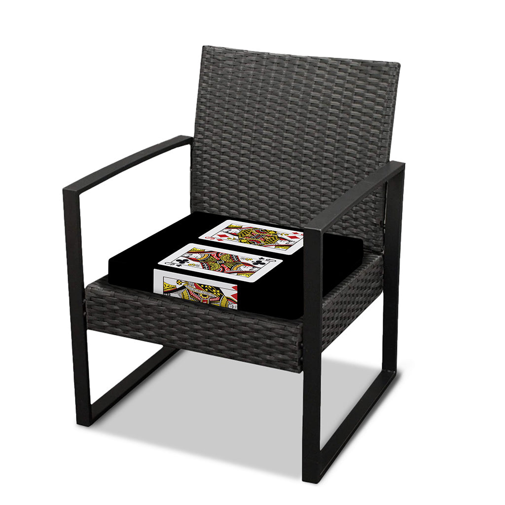 Four Queens Playing Cards Print Outdoor Seat Cushion Cover