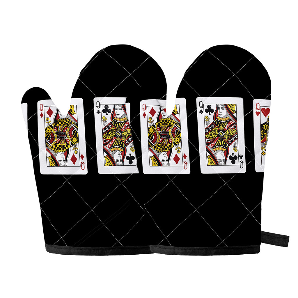 Four Queens Playing Cards Print Oven Mitts