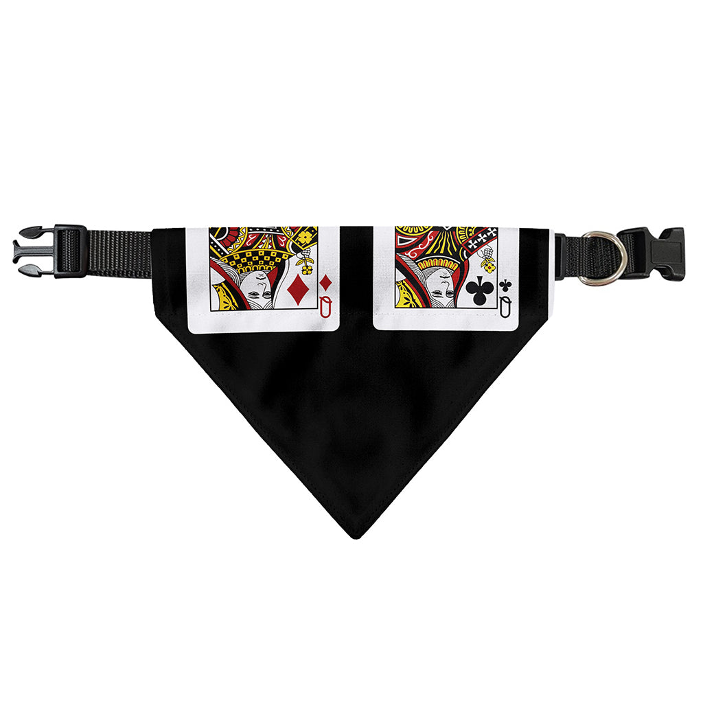Four Queens Playing Cards Print Over The Collar Dog Bandana