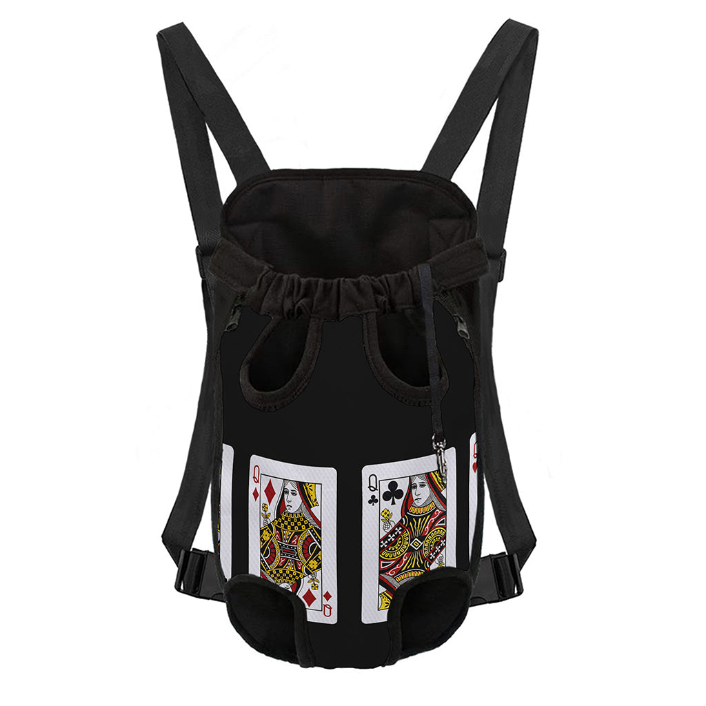 Four Queens Playing Cards Print Pet Carrier Backpack