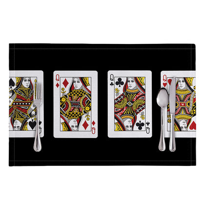 Four Queens Playing Cards Print Placemat
