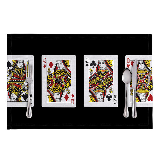 Four Queens Playing Cards Print Placemat