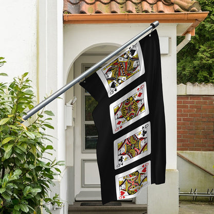 Four Queens Playing Cards Print Polyester Flag