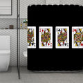 Four Queens Playing Cards Print Polyester Shower Curtain