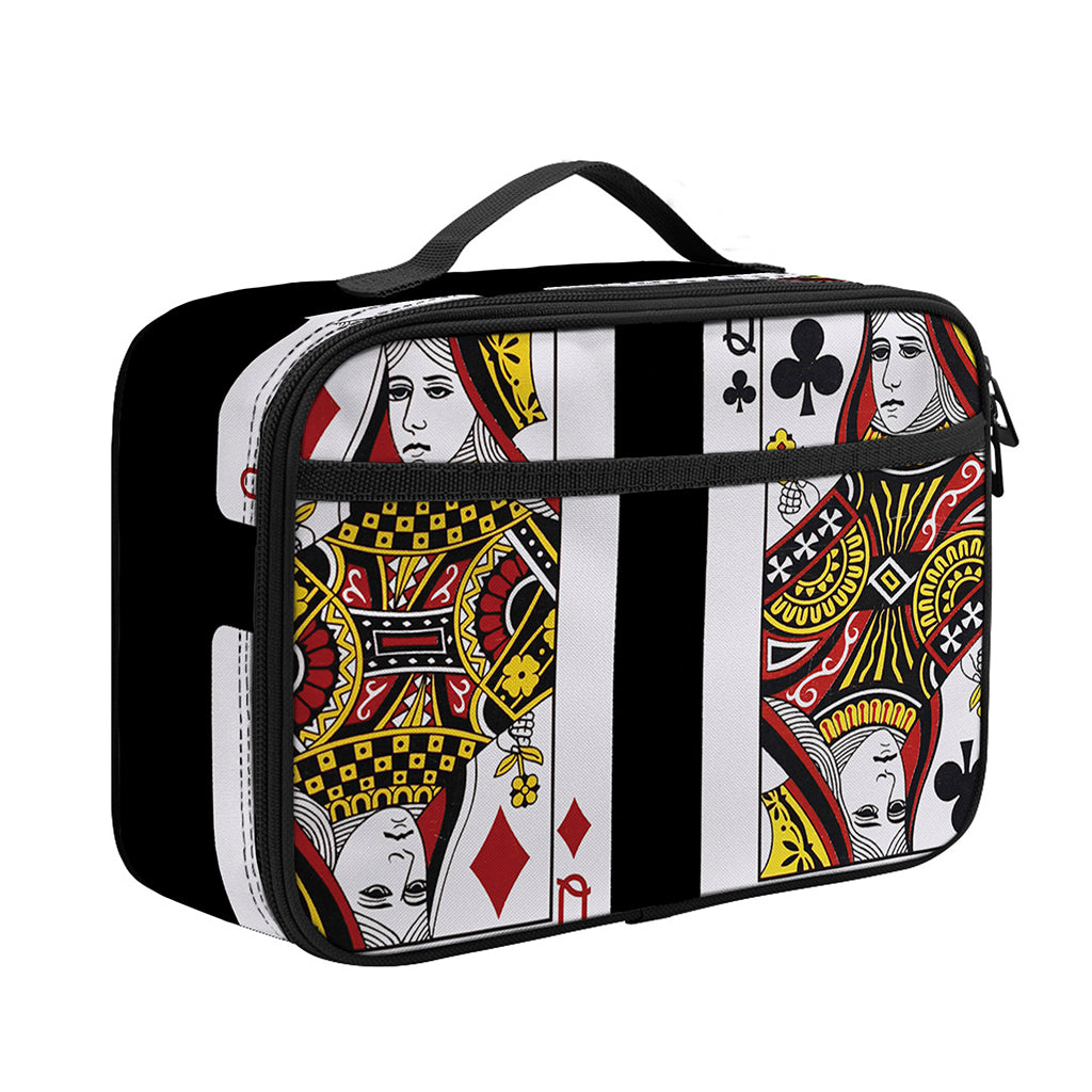 Four Queens Playing Cards Print Portable Lunch Bag