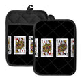 Four Queens Playing Cards Print Pot Holders With Pocket