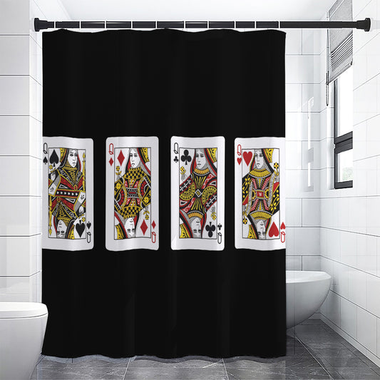 Four Queens Playing Cards Print Premium Shower Curtain