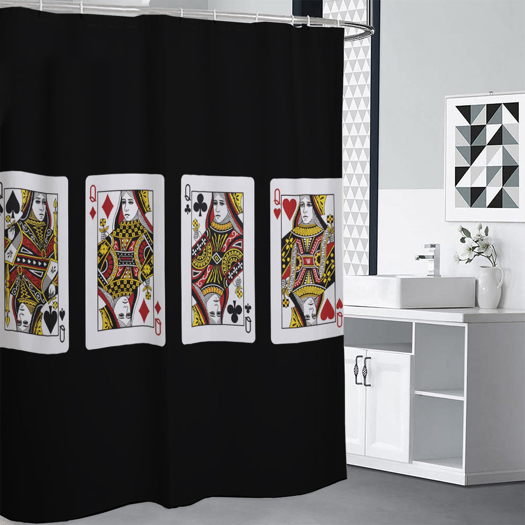 Four Queens Playing Cards Print Premium Shower Curtain