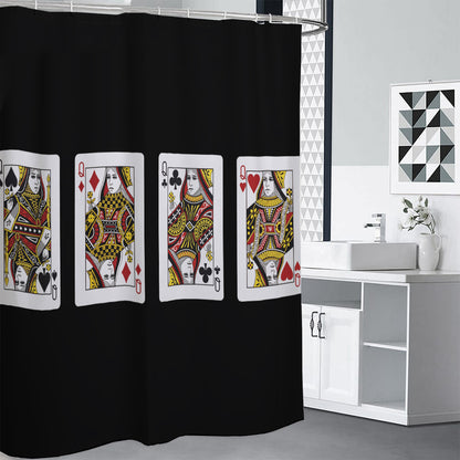Four Queens Playing Cards Print Premium Shower Curtain