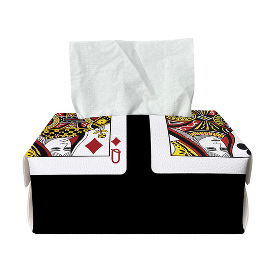Four Queens Playing Cards Print Rectangle Tissue Box Cover